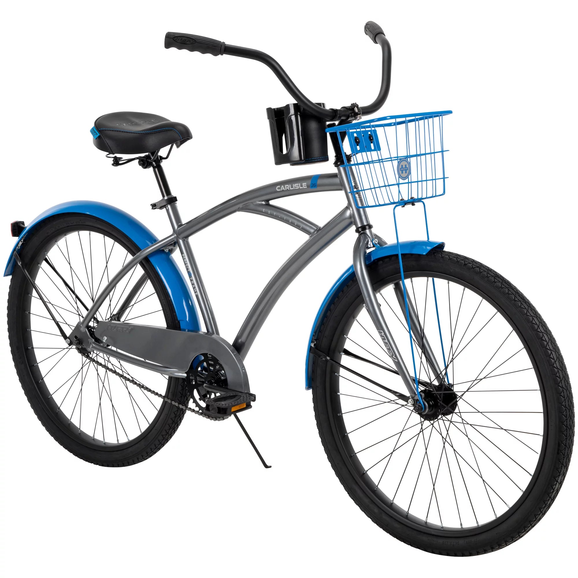 Huffy Carlisle 26-In. Cruiser Bicycle for Men, Gray and Blue R789