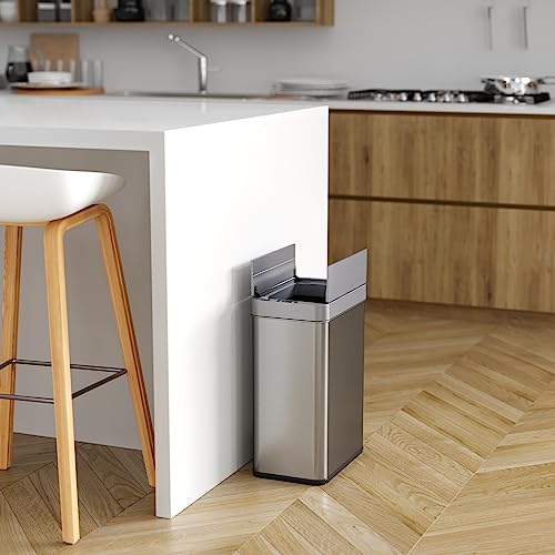 iTouchless 13 Gallon Stainless Steel Automatic Kitchen Trash Can with Lid and Odor Filter G12862