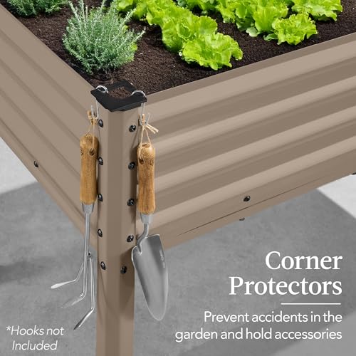 Best Choice Products 48x24x30in Galvanized Raised Garden Bed, Metal Elevated Planter Box, Dark Green S888804