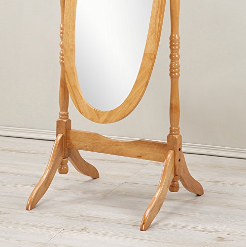 Roundhill Furniture Traditional Queen Anna Style Wood Floor Cheval Mirror L68887