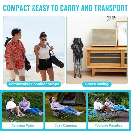 #WEJOY 2-in-1 Reclining Camping Chair with Footrest for Adults B28363