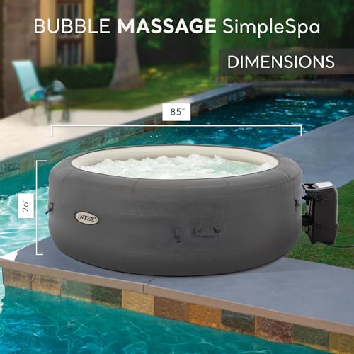 INTEX SimpleSpa Inflatable Hot Tub, 6 Person Jet Massage Spa with Pump and Cover S2086