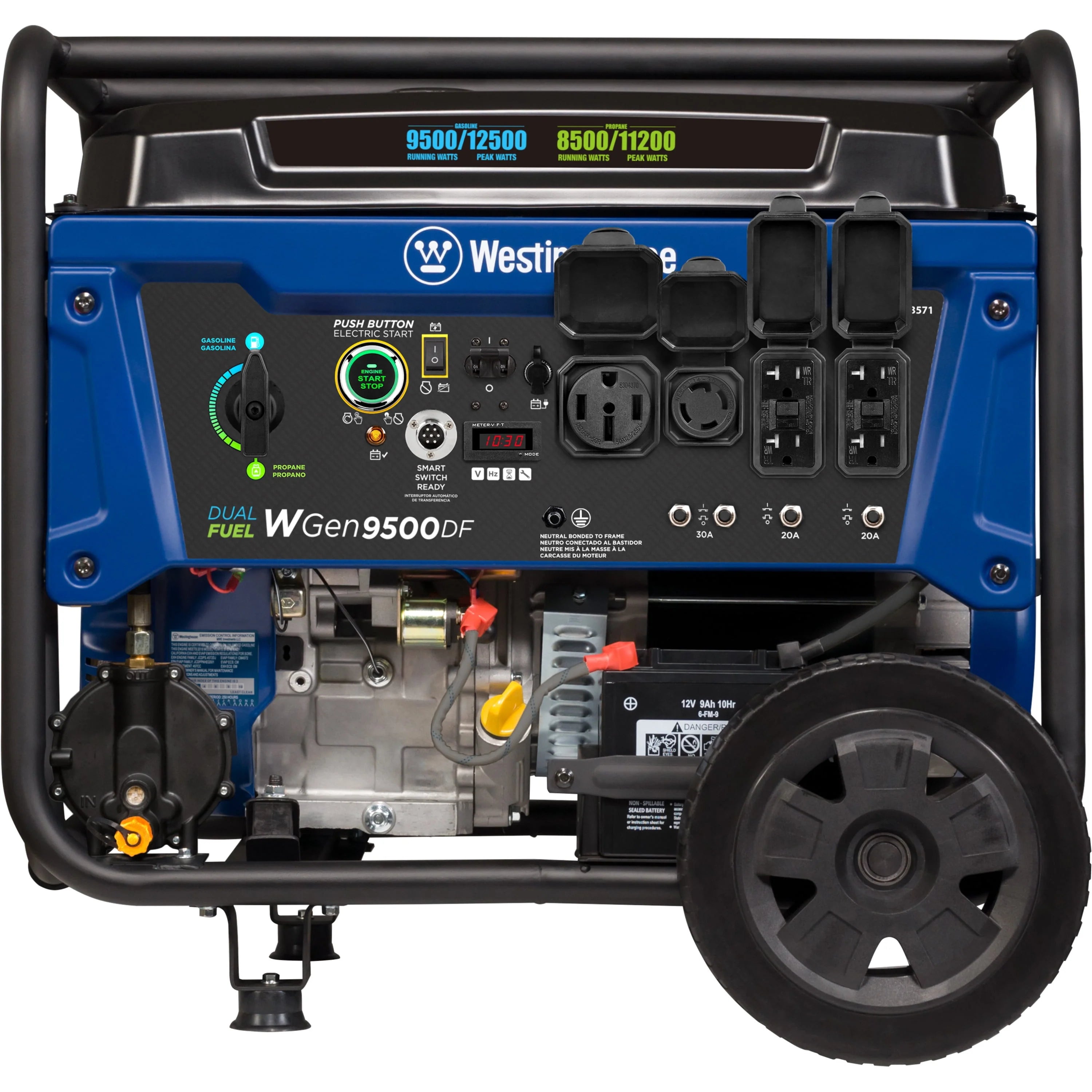 Westinghouse 12,500 Peak Watt Dual Fuel Portable Generator with Electric Start V340915