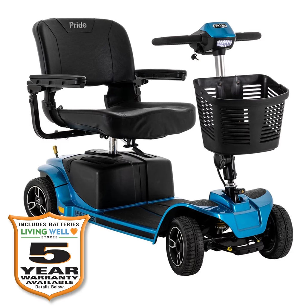 Pride Mobility Revo 2.0 4-Wheel Scooter - Blue with Ext Warranty