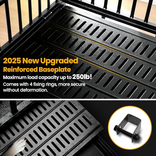 Oranland 48 inch Heavy Duty Dog Crate for Large Dogs, Double Door with Wheels J273901
