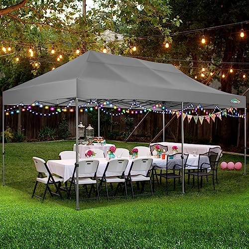 COBIZI 10x20 Heavy Duty Pop Up Canopy Tent with 6 Sidewalls, White A84790