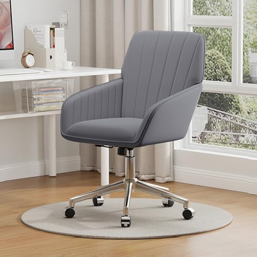 Velvet Home Office Chair with Gold Base, Swivel Desk Chair with Wheels (Cream) Z435471