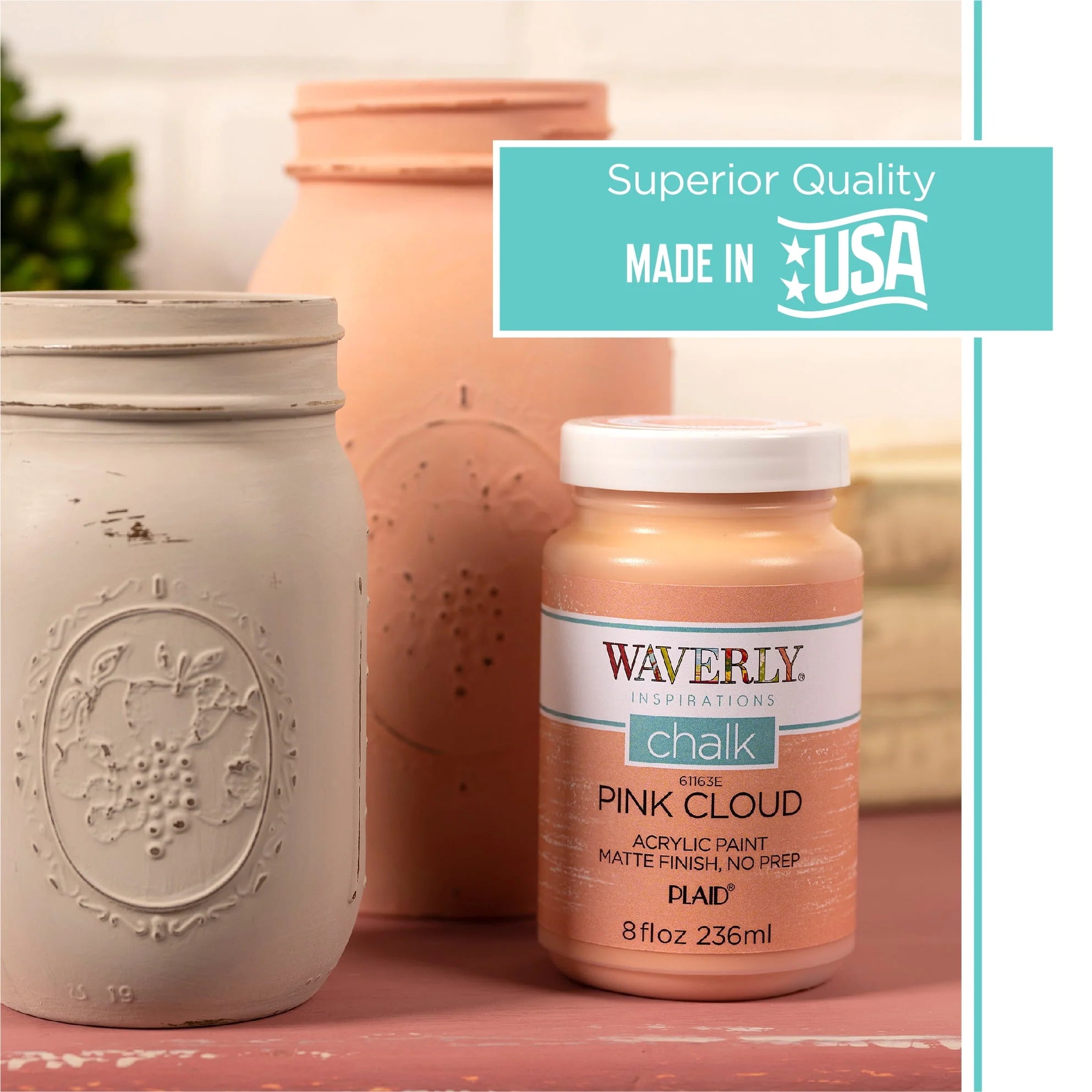 Waverly Inspirations Chalk Paint, Ultra Matte, White, 8 fl oz N9170