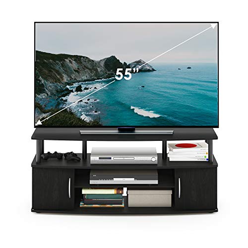 Furinno JAYA Large Entertainment Stand for TV Up to 55 Inch, French Oak Grey/Black V100781