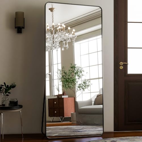 HARRITPURE 56" x 21" Rounded Full Length Floor Mirror with Aluminum Frame I85546
