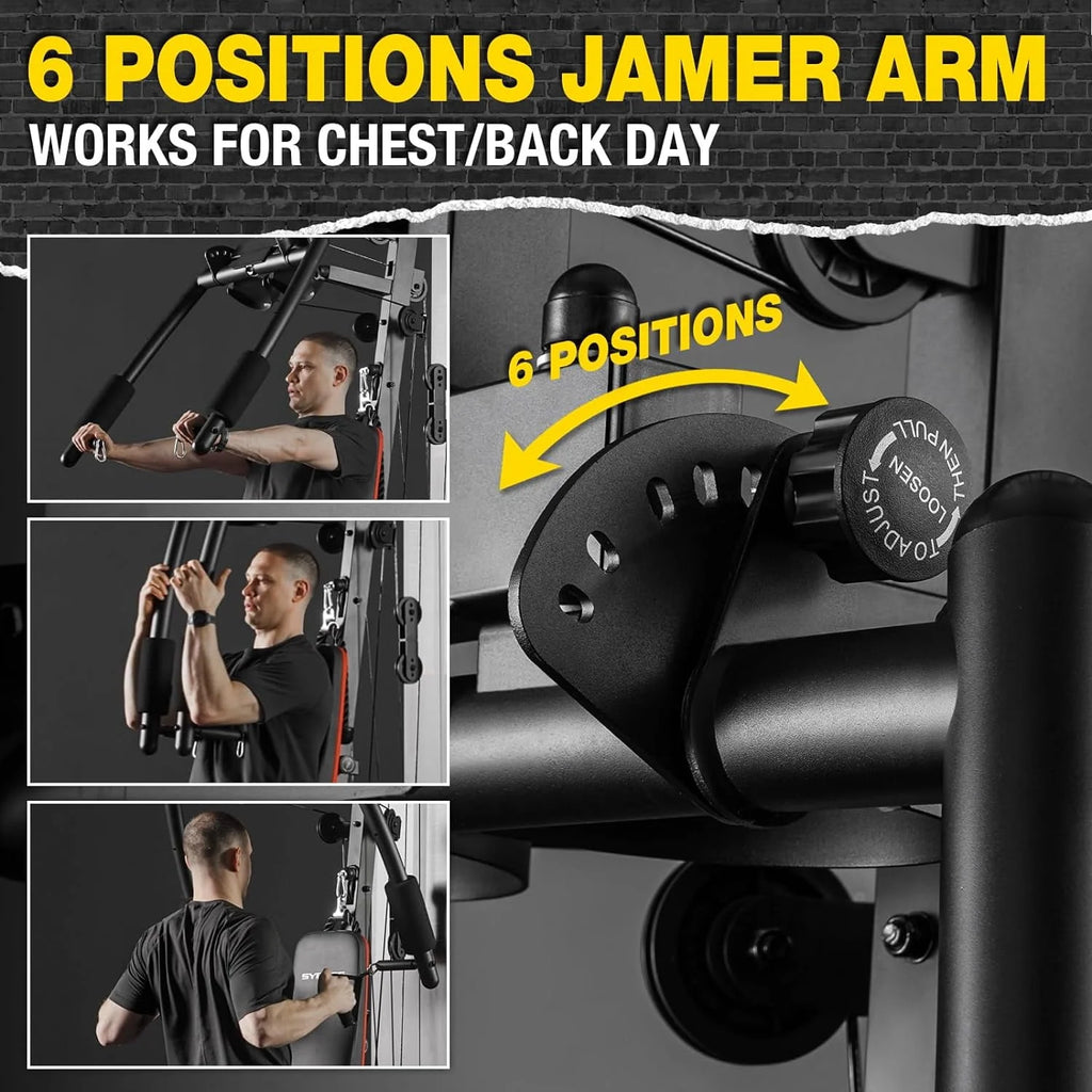 Syedee Home Gym Station with 150LBS Weight Stack N7594