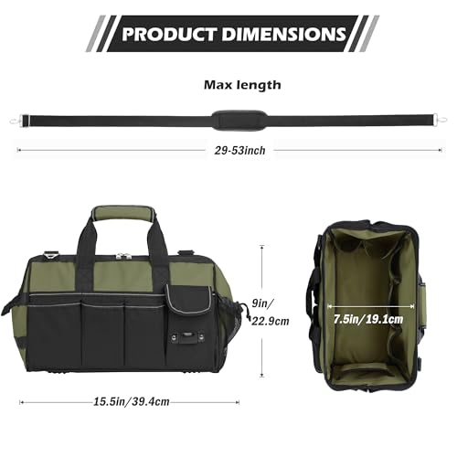 Heavy Duty 15 Inch Portable Tool Bag with Adjustable Shoulder Strap P216208