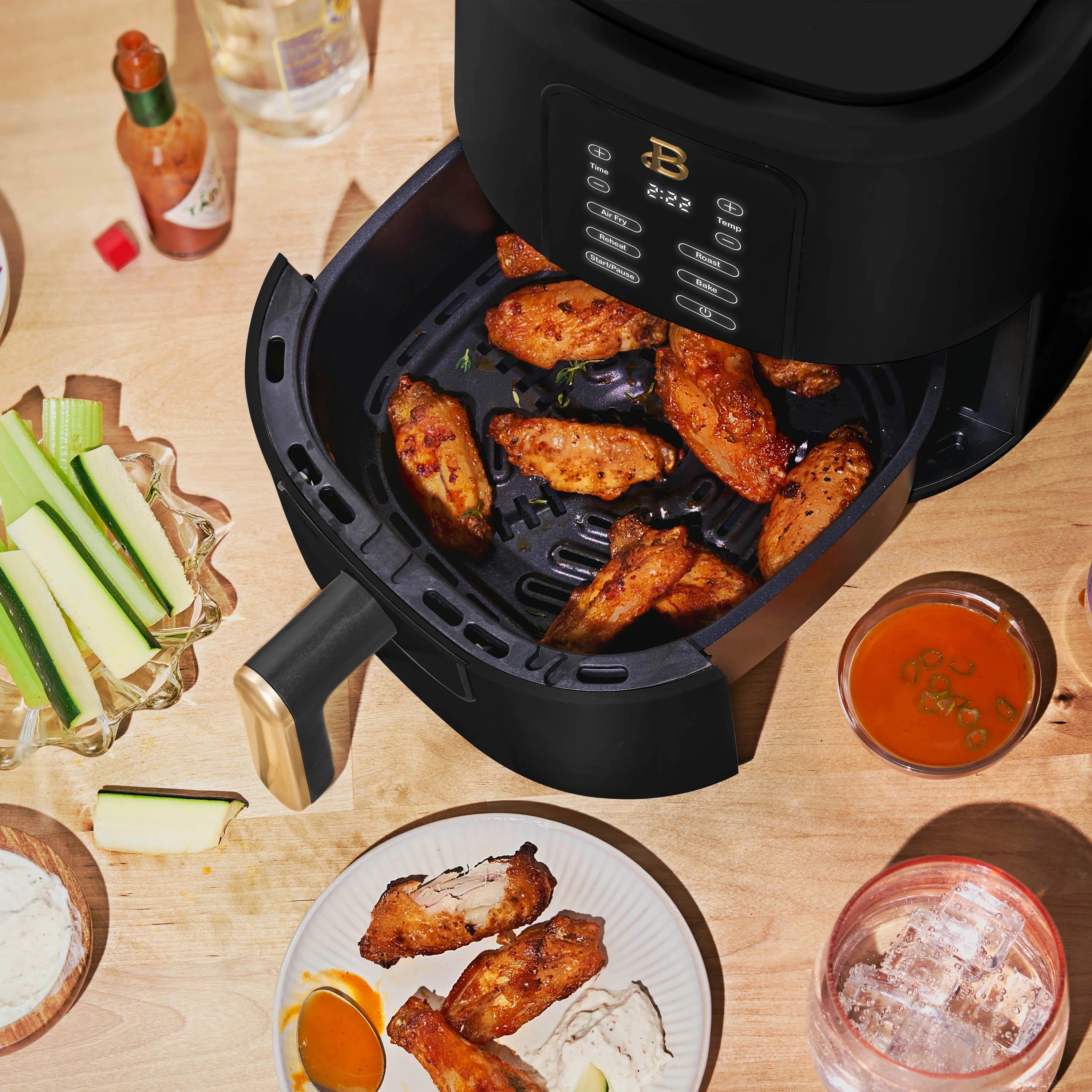 Beautiful 3 Qt Air Fryer with TurboCrisp Technology, White Icing by Drew Barrymore Q37808