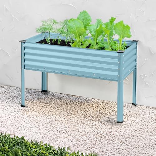 Best Choice Products 48x24x30in Galvanized Raised Garden Bed, Metal Elevated Planter Box, Dark Green S888804