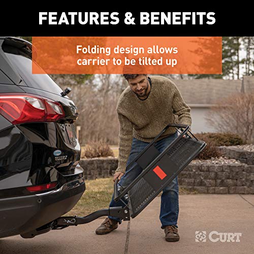 CURT 18153 60 x 24-Inch Hitch Cargo Carrier, 500 lbs Capacity, Black Steel Z590363