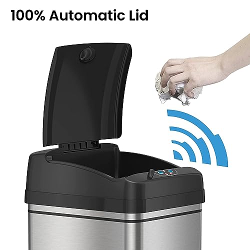 iTouchless 13 Gallon Sensor Trash Can 2.0 Stainless Steel W51921