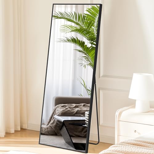 Sweetcrispy 64"x21" Arched Full Length Mirror, Standing or Leaning, Gold U4556