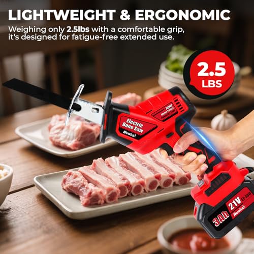 Newhai Electric Bone Saw Machine Cordless Butcher Saw with 4 Blades S86618