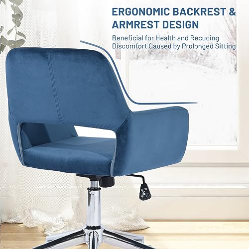 FurnitureR Fabric Upholstered Office Chair with Wheels, Adjustable Mid Back, Beige O766754