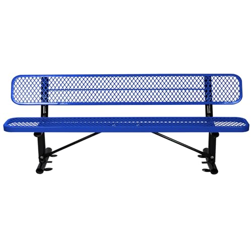 Heavy Duty Outdoor Metal Park Bench with Backrest for Garden Patio Yard K713