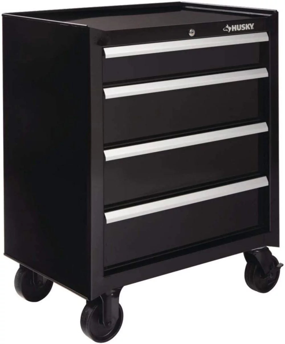 Husky 26 in. 4-Drawer Rolling Tool Chest, Gloss Black B691562