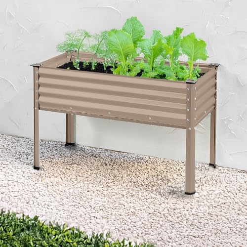 Best Choice Products 48x24x30in Galvanized Raised Garden Bed, Metal Elevated Planter Box, Dark Green S888804
