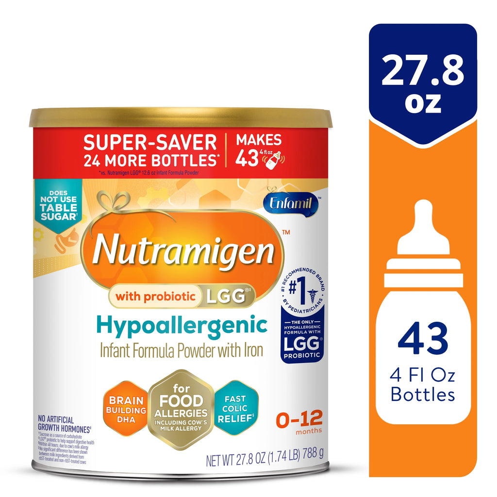 Enfamil Nutramigen Infant Formula, Hypoallergenic and Lactose Free Formula with Enflora LGG, Fast Relief from Severe Crying and Colic, Powder Can, 27.8 Oz