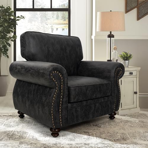 Mid-Century 3-Seater Sofa with Rivet Design, Removable Cover and Solid Wood Frame I150