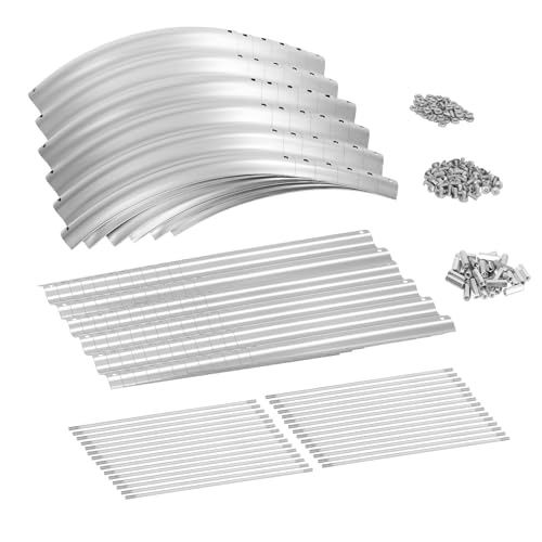 Land Guard 8ft Galvanized Raised Garden Bed Kit, Oval Metal Outdoor Planter Box, Silver D8675