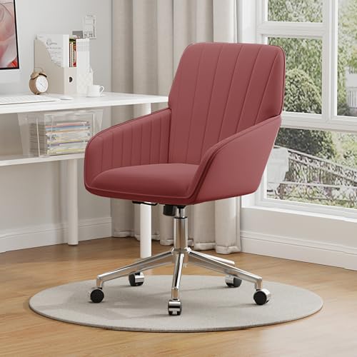 Velvet Home Office Chair with Gold Base, Swivel Desk Chair with Wheels (Cream) Z435471