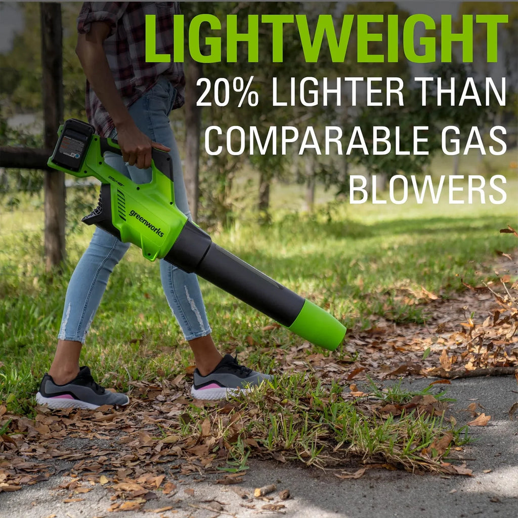 Greenworks 48V Brushless Leaf Blower 515CFM with 2.0Ah Batteries & Charger O7126
