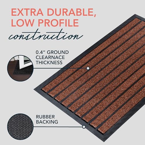ubdyo Extra Durable Door Mat Non-Slip Outdoor Entrance 30" x 17" Bright Brown W5648