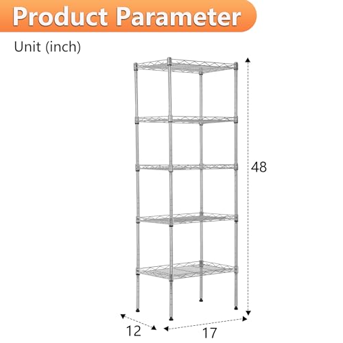 4 Tier NSF Wire Shelving Unit Heavy Duty Steel Storage Rack, Black X19089