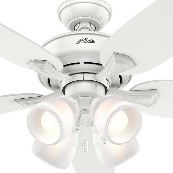 Hunter Channing 52 in. LED Indoor White Ceiling Fan with Light A646285