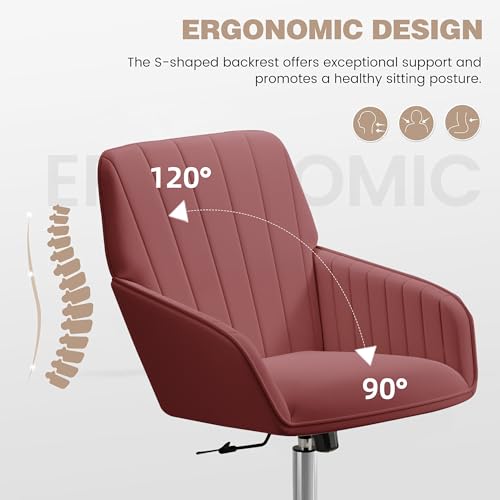 Velvet Home Office Chair with Gold Base, Swivel Desk Chair with Wheels (Cream) Z435471