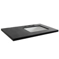 Bellaterra Home 37 in. W x 22 in. D x 2 in. H Black Granite Vanity Top with Right Side Rectangular Sink - Megean