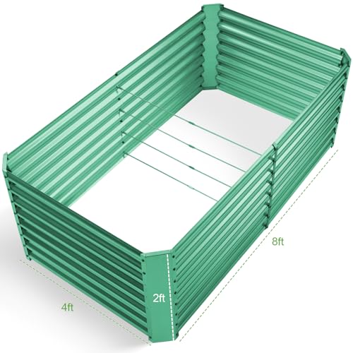 Land Guard 8×4×2 ft Galvanized Raised Garden Bed Kit for Vegetables D685