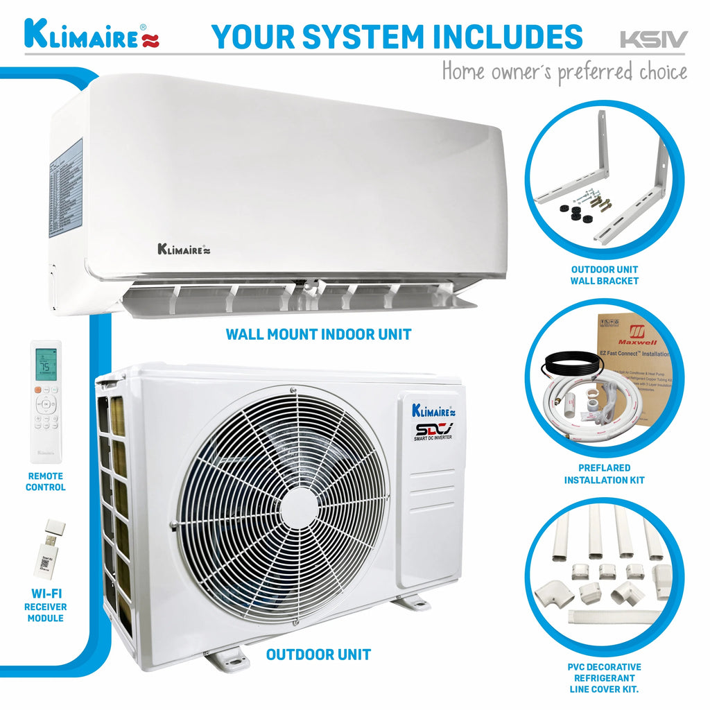Klimaire 24,000 Btu 18.5 SEER2 Ductless Mini-Split Heat Pump Air Conditioner G262