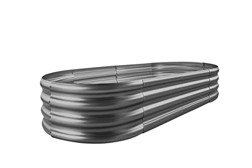 Land Guard Galvanized Raised Garden Bed Kit, Oval Large Metal Planter Box U192