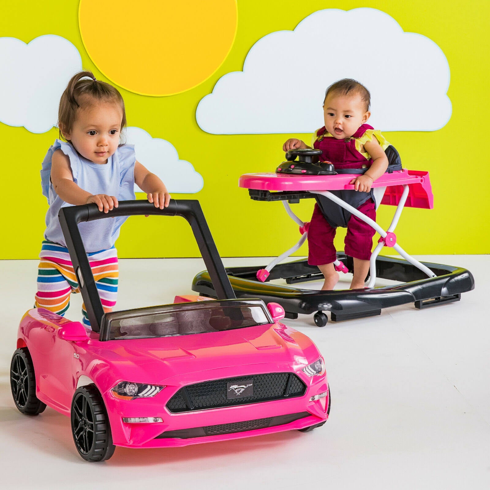 Bright Starts Ford Mustang 3 Ways to Play Walker Pink C7741