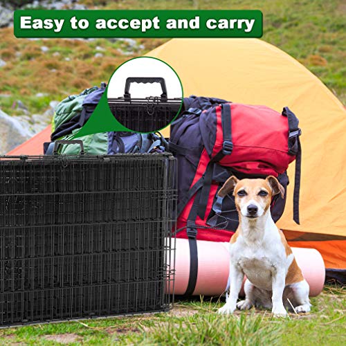 BestPet 42 Inch Folding Metal Wire Dog Crate with Double-Door and Removable Tray O49217