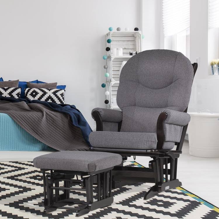 Dutailier Sleigh Glider & Nursing Ottoman Combo, Light Grey O851326