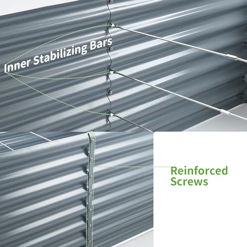Land Guard 8×4×2 ft Galvanized Raised Garden Bed Kit for Vegetables D685