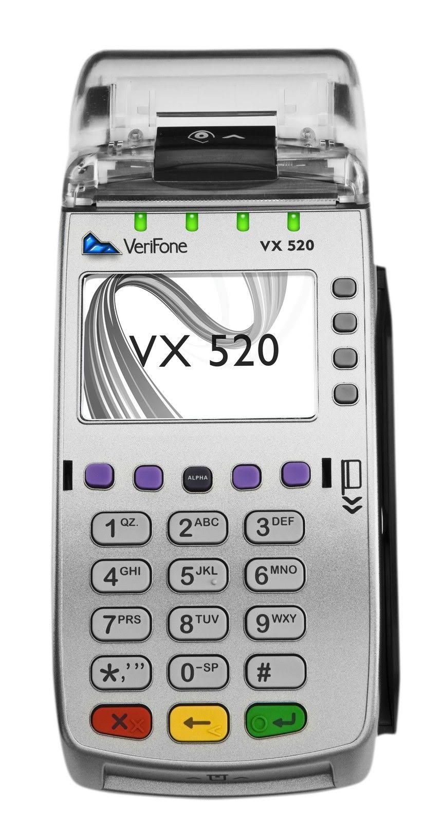 Verifone VX 520 Dual Com 160 MB Credit Card Machine, EMV Europay, MasterCard, or - Megean