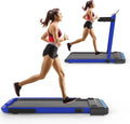 Under Desk Treadmill 2 in 1 Folding Portable Treadmill, Walking Treadmill 2.25HP, Under Desk Electric Treadmill with Remote APP Control LED Display Phone Holder No Needed Assembly for Home & Gym