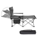 Reclining Camping Beach Chair - Folding Chairs with Footrest Lightweight Lounge with Pillow Cup Holder for Adults Outdoor Beach Patio Sport Lawn