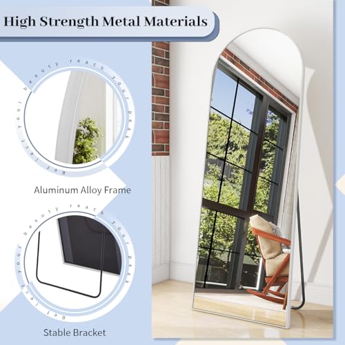 BEAUTYPEAK 65"x24" Arched Full Length Floor Mirror, Black D361