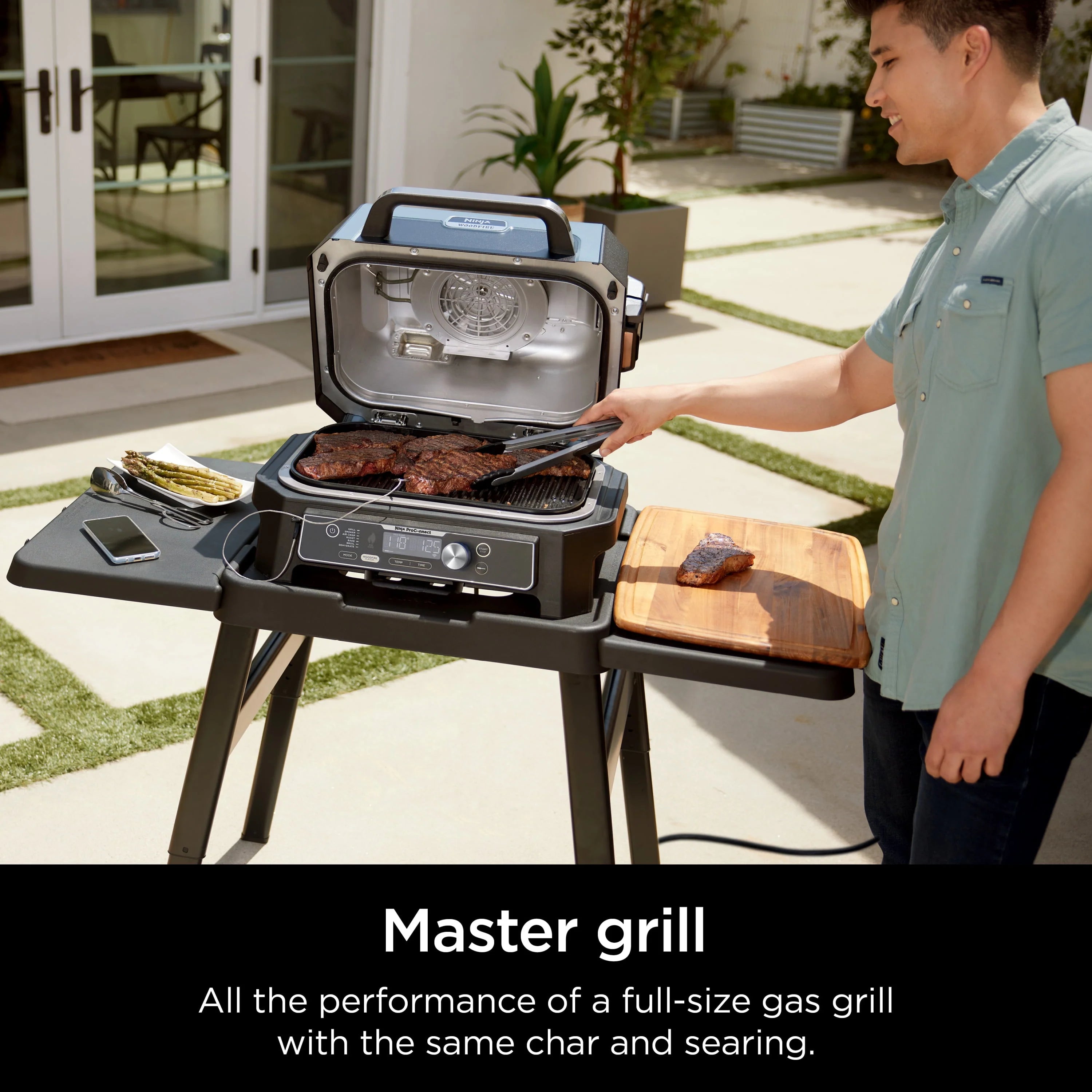 Ninja Woodfire ProConnect XL Outdoor 7-in-1 Grill & Smoker, App Enabled, OG900 A5992