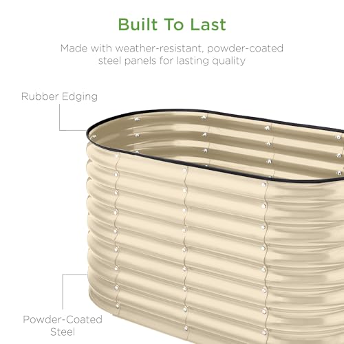 Best Choice Products 8x2x2ft Metal Raised Garden Bed Oval Planter Box for Vegetables, Herbs B5622