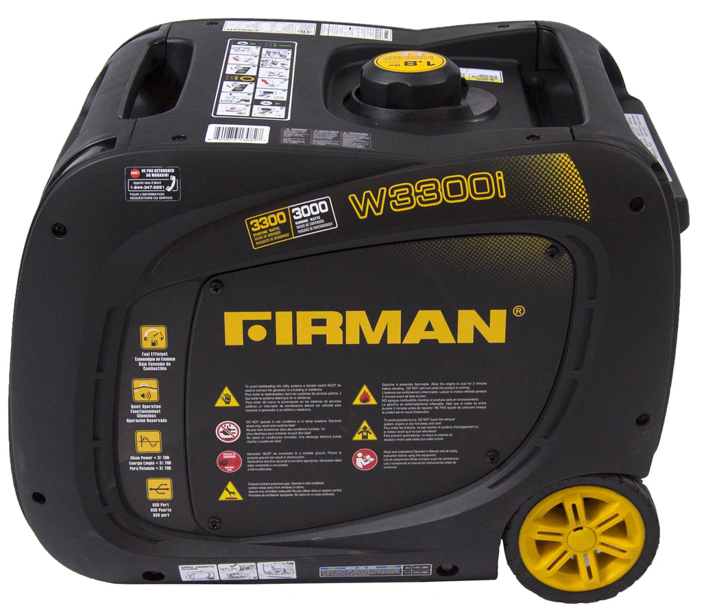 Firman W03082 3300/3000 Watt Gas Inverter Generator with Electric Start L131
